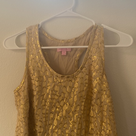 Lily Pulitzer gold dress. Barely worn, great for the summer! - Picture 2 of 3